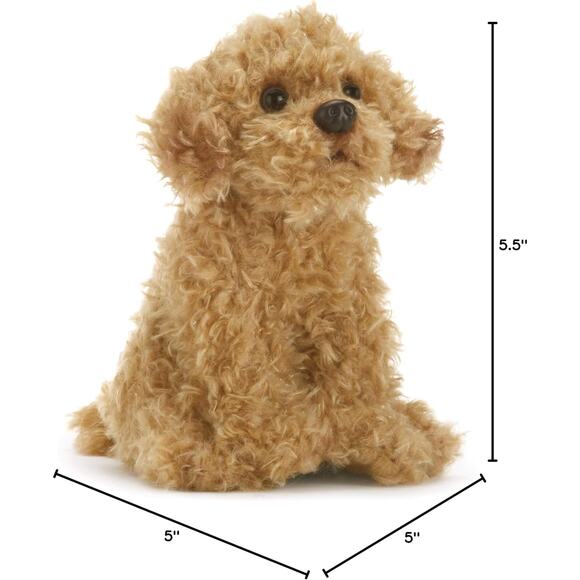 Labradoodle Plush Dog Toy 5.5 Inch Light Brown Beanbag Stuffed Animal for Kids - Picture 3 of 7